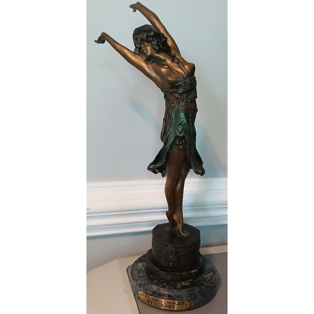 Vintage Claire Jeanne Robertine Colinet Bronze Sculpture "Swaying Dancer"